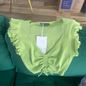 Zara light green blouse
